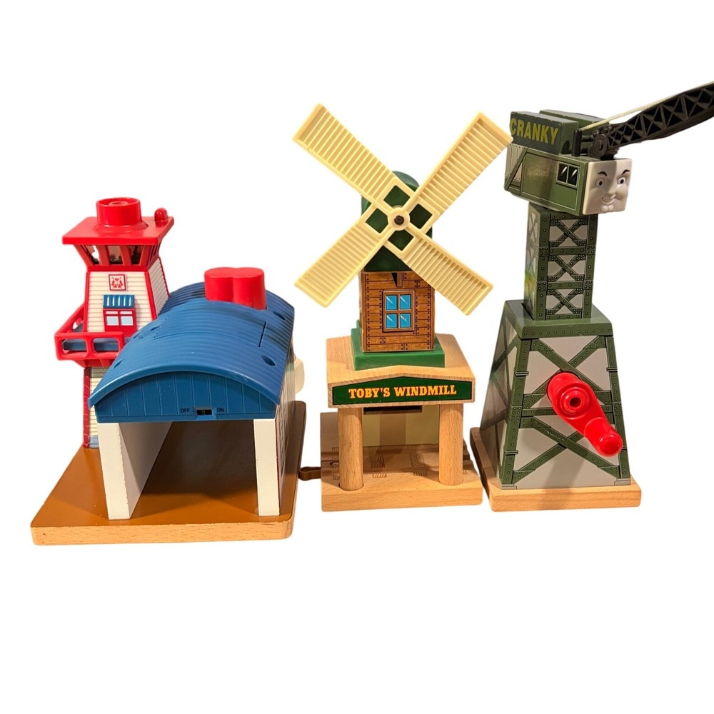 Thomas & Friends Wooden Railway Cranky the Crane Toby's Windmill Station 2010